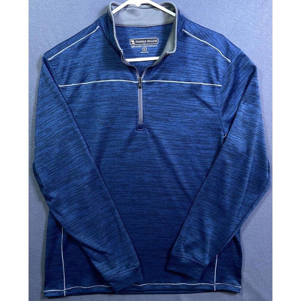 Pebble Beach Golf Dry-Luxe Performance Mens M 1/4 Zip L/S Shirt Moisture-Wicking
